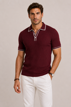 Polo Homme à Texture Côtelée