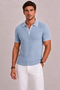 Polo Homme à Texture Côtelée