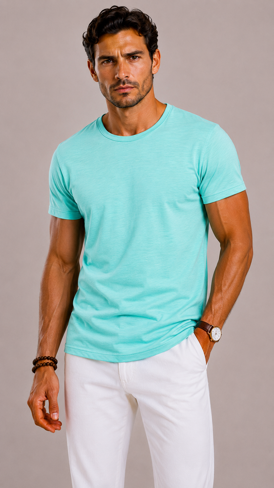 T-Shirt Homme à Col Rond