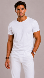 T-Shirt Homme à Col Rond