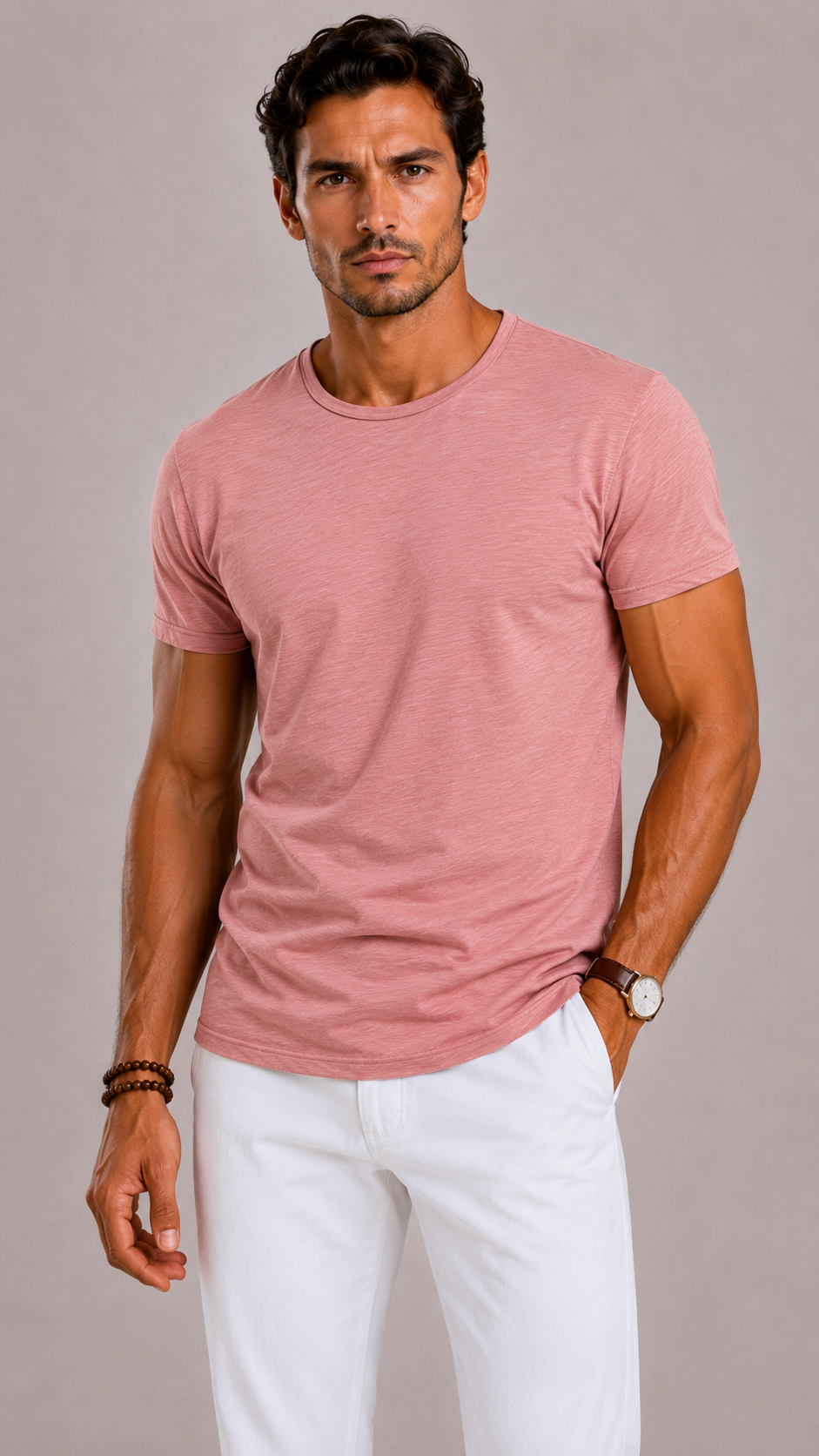T-Shirt Homme à Col Rond