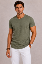 T-Shirt Homme à Col Rond