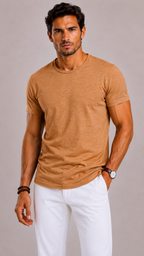 T-Shirt Homme à Col Rond