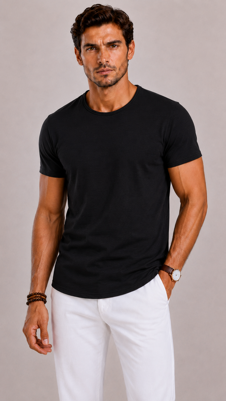T-Shirt Homme à Col Rond