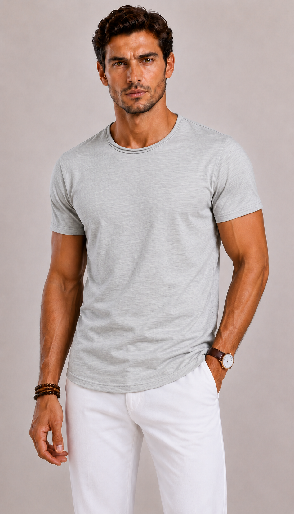 T-Shirt Homme à Col Rond