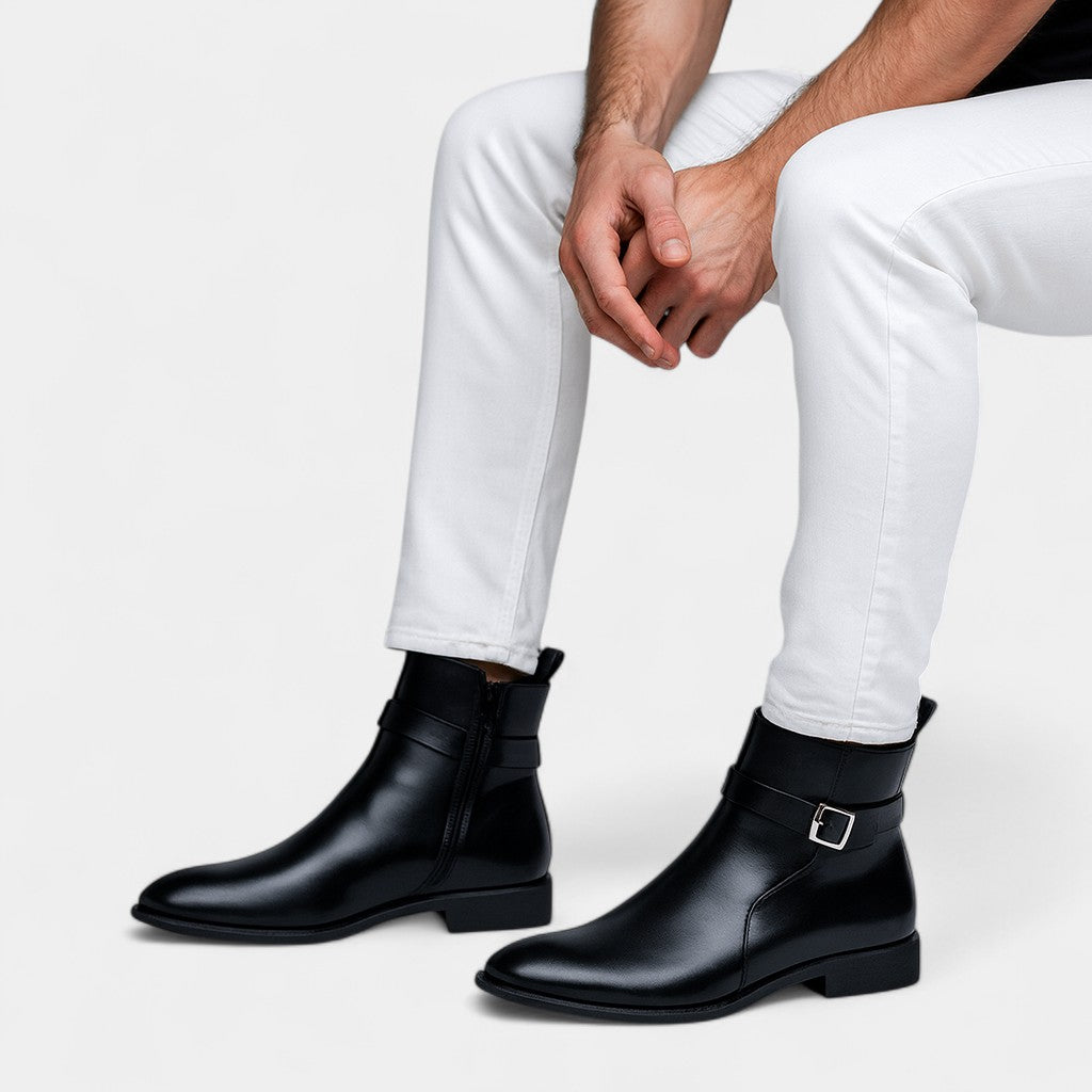 BOTTES HOMME HAUTES CUIR SYNTHÉTIQUE