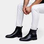 BOTTES HOMME HAUTES CUIR SYNTHÉTIQUE