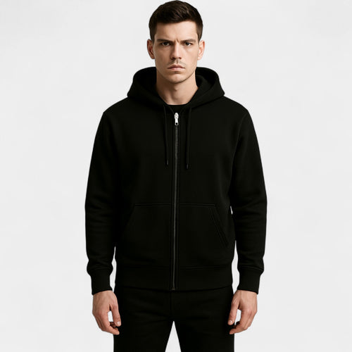 CARDIGAN HOMME À CAPUCHE ZIPPÉ