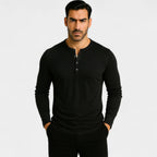 T-SHIRT HOMME MANCHES LONGUES BOUTONS