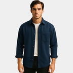 CHEMISE HOMME COTON BROSSÉ MANCHES LONGUES