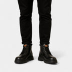 BOTTES HOMME MI-HAUTES CUIR PU