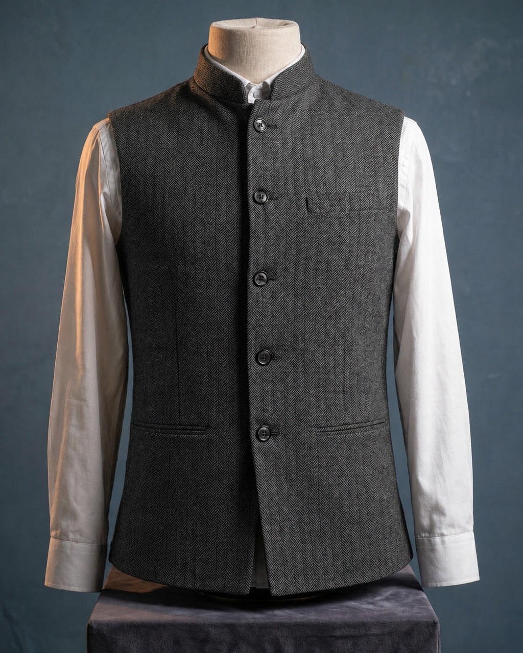 Gilet À Col Mao Avec Fermeture Boutonnée Pour Hommes