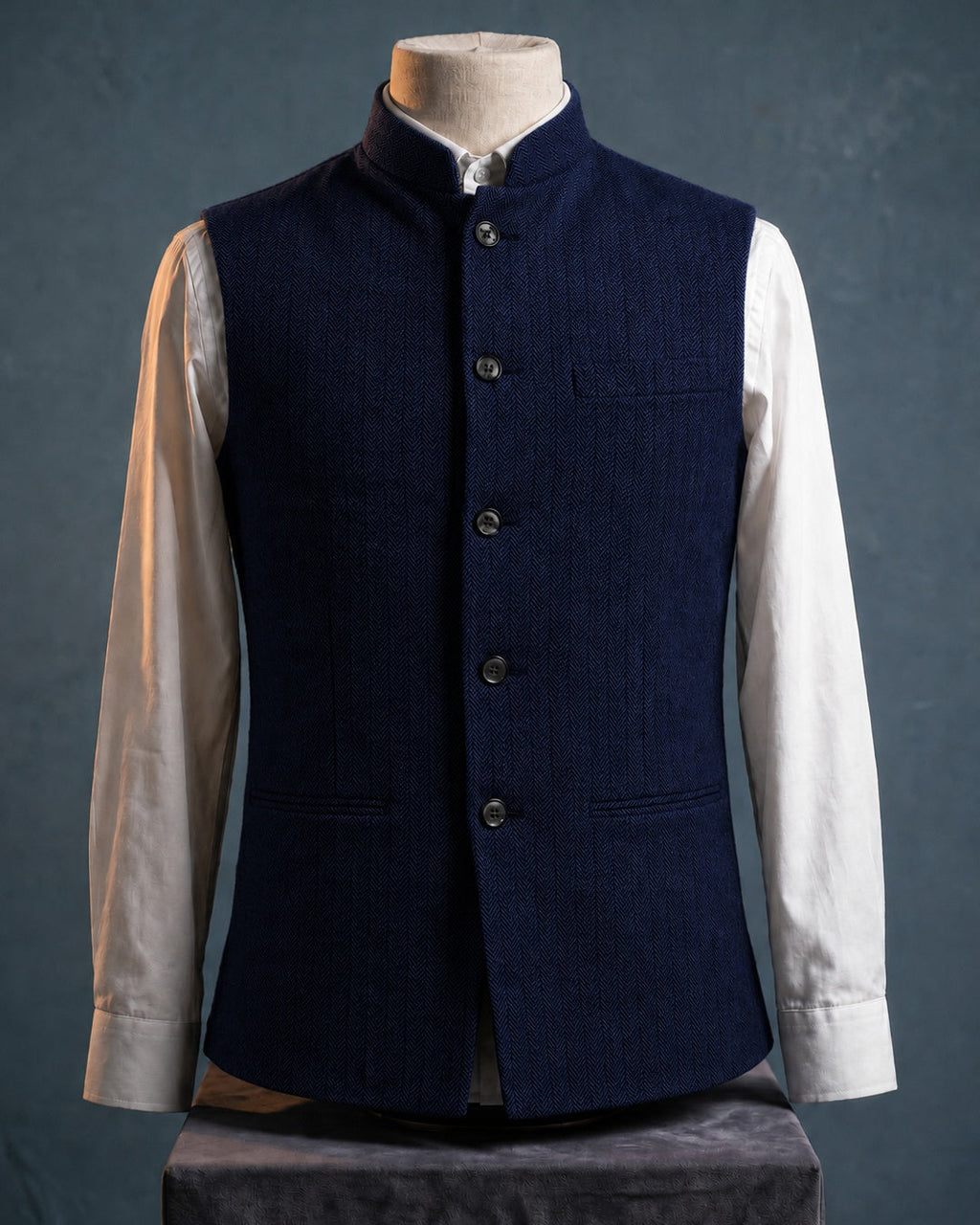 Gilet À Col Mao Avec Fermeture Boutonnée Pour Hommes