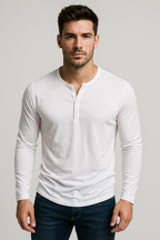 T-SHIRT HENLEY HOMMES