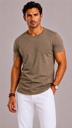 T-Shirt Homme à Col Rond