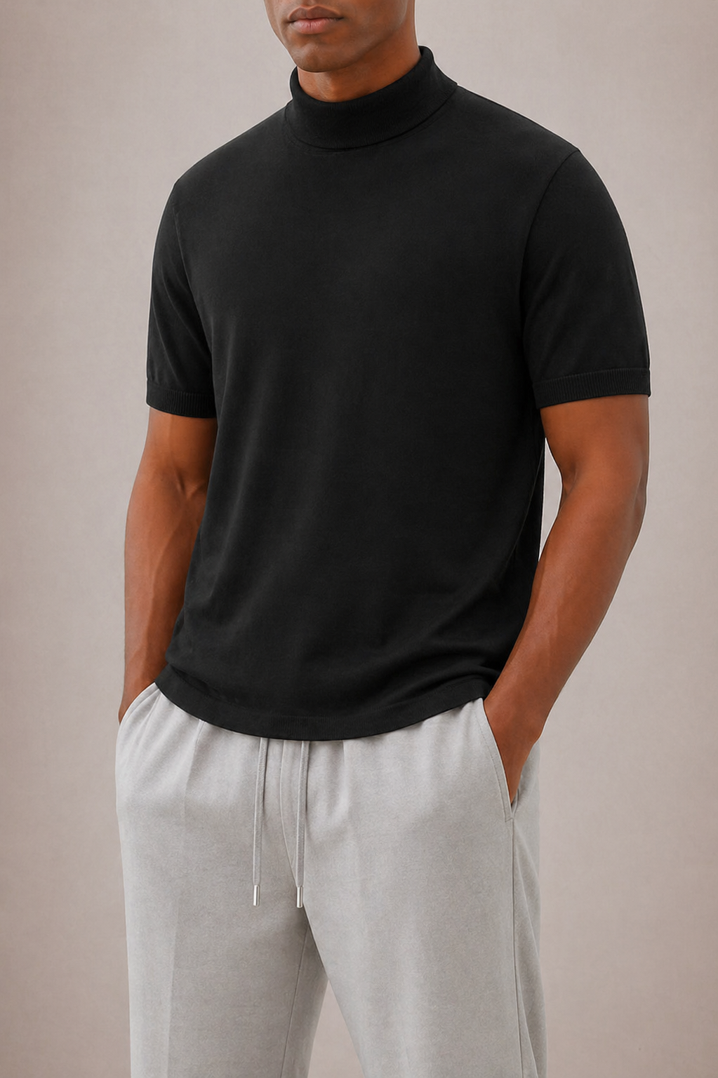 T-SHIRT COL MONTANT HOMMES