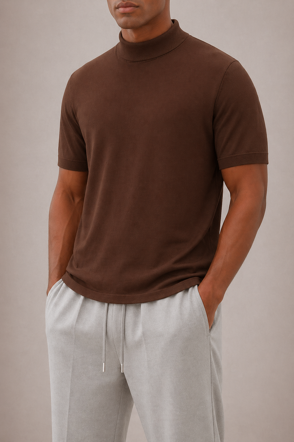 T-SHIRT COL MONTANT HOMMES