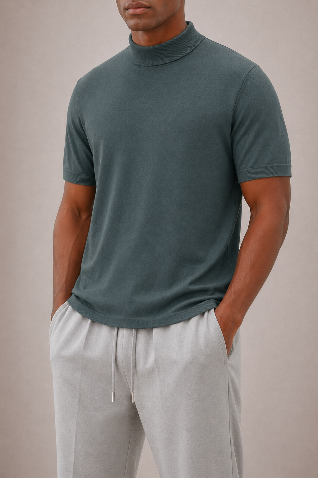 T-SHIRT COL MONTANT HOMMES