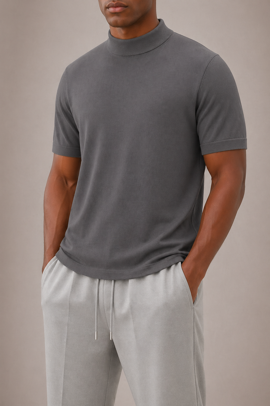 T-SHIRT COL MONTANT HOMMES