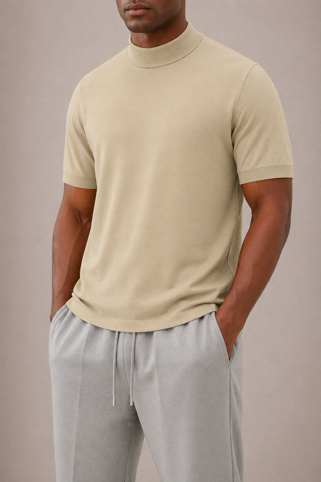 T-SHIRT COL MONTANT HOMMES