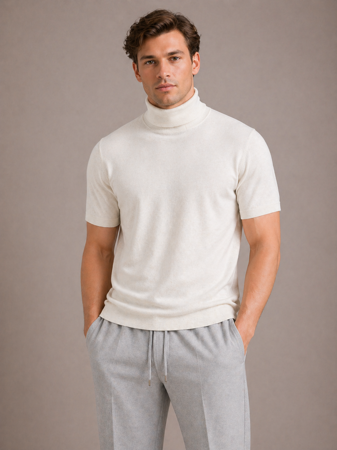 T-SHIRT COL MONTANT HOMMES