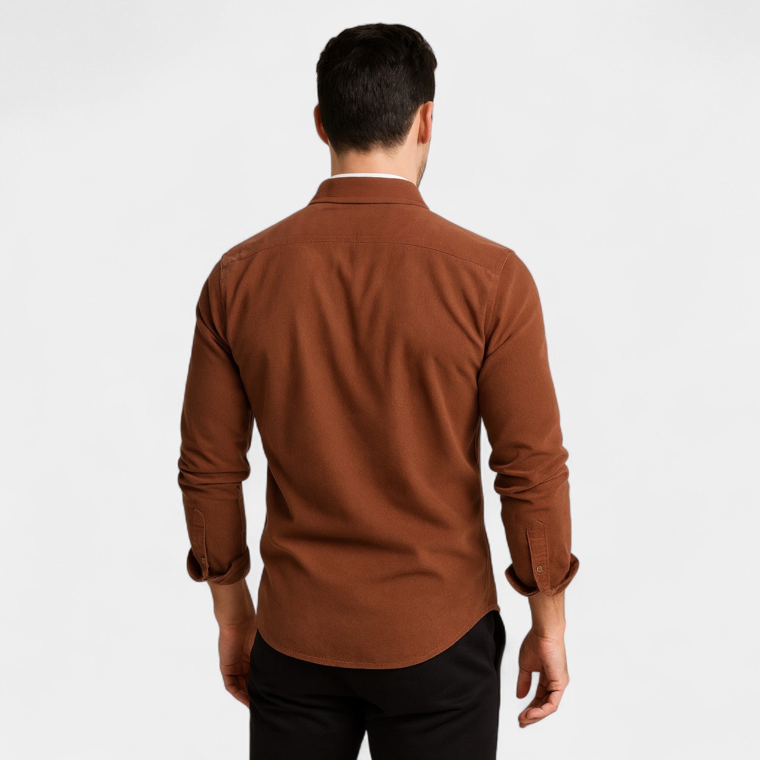 CHEMISE HOMME VELOURS CÔTELÉ MANCHES LONGUES