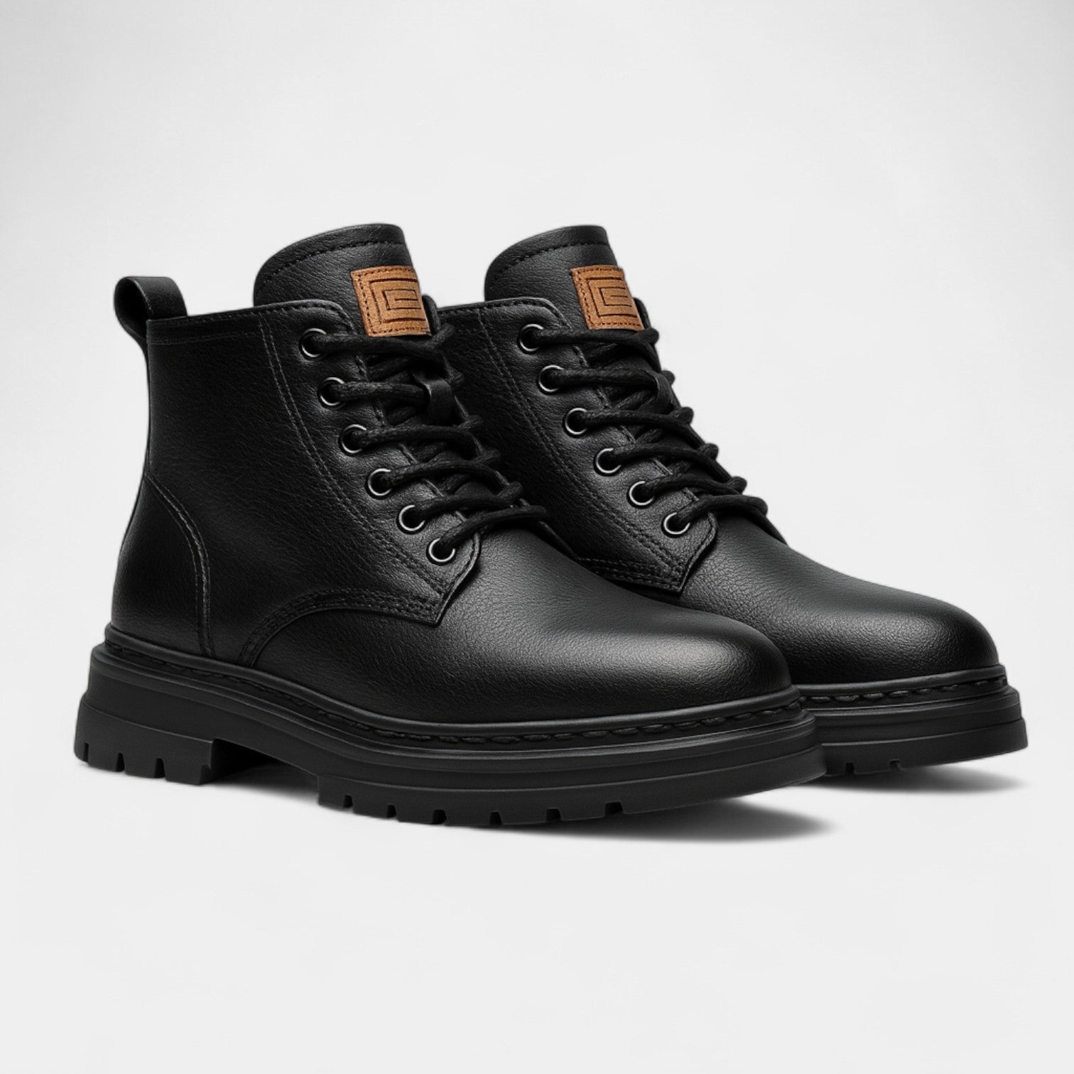 BOTTES HOMME MI-HAUTES CUIR PU