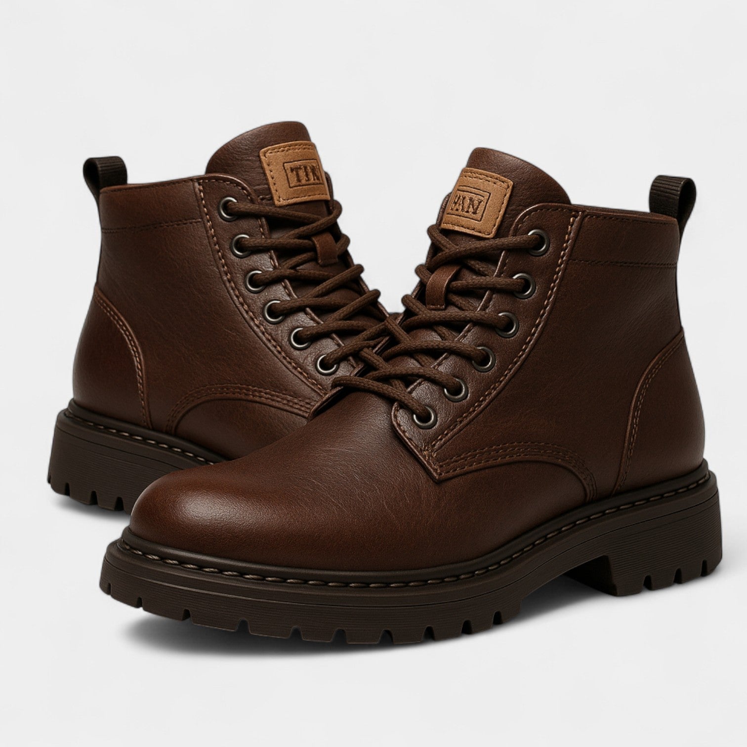 BOTTES HOMME MI-HAUTES CUIR PU