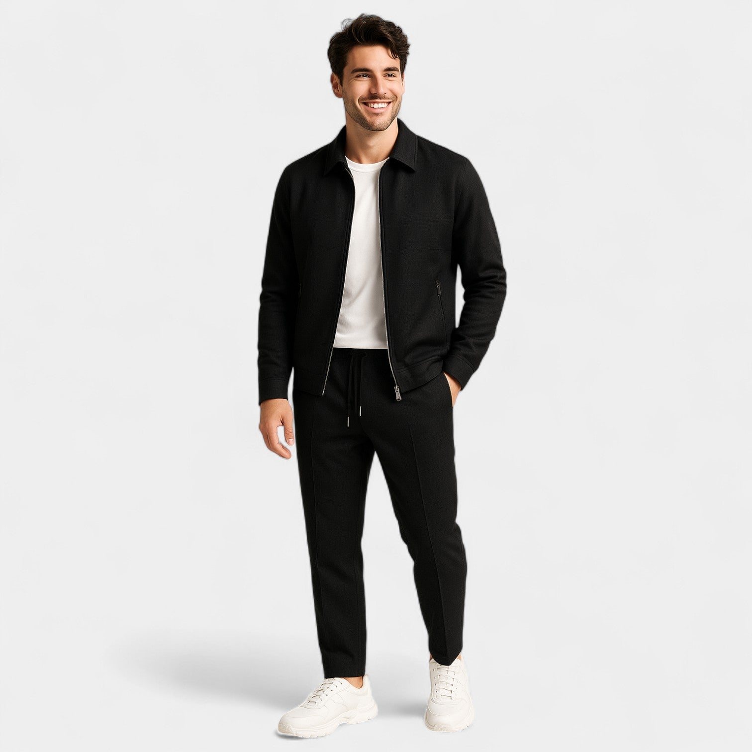 ENSEMBLE HOMME VESTE ZIPPÉE ET PANTALON SLIM