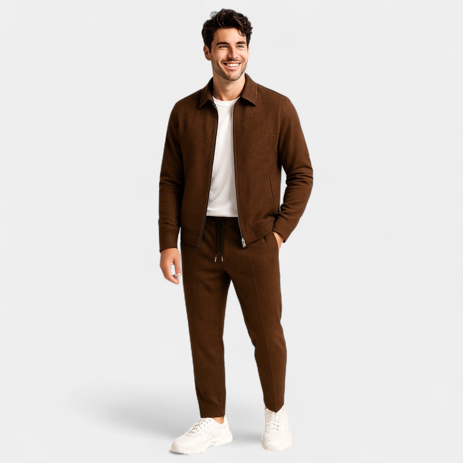 ENSEMBLE HOMME VESTE ZIPPÉE ET PANTALON SLIM