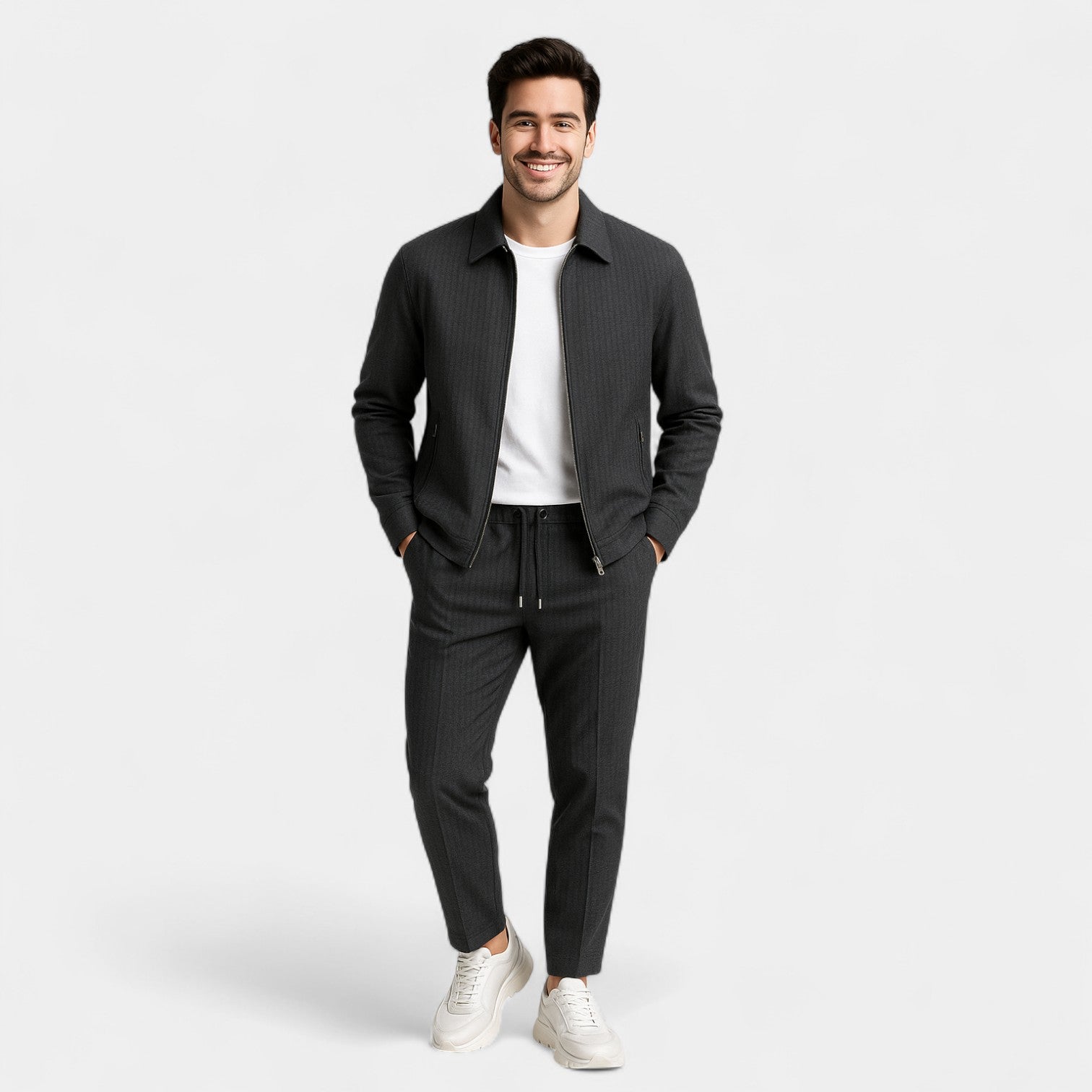 ENSEMBLE HOMME VESTE ZIPPÉE ET PANTALON SLIM