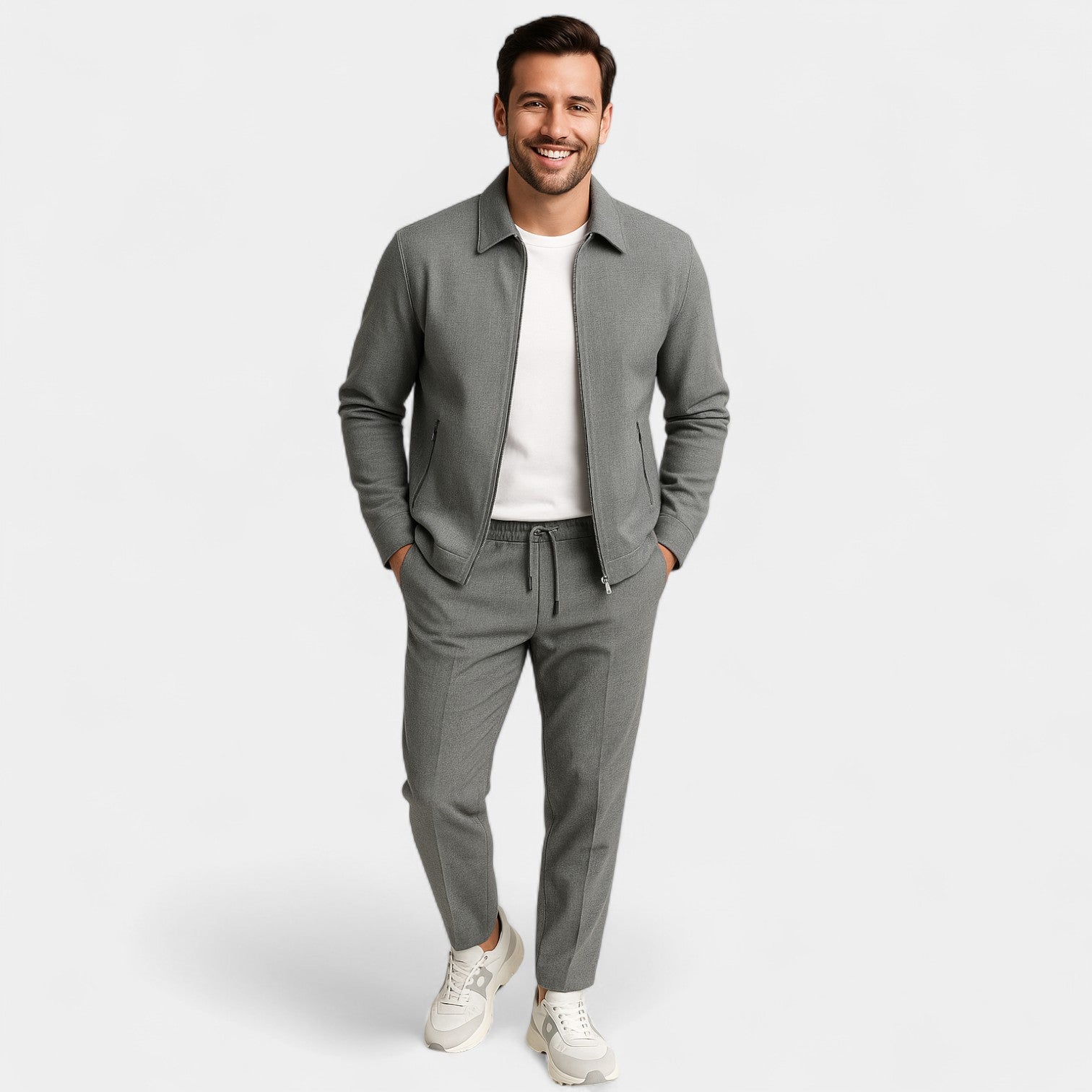 ENSEMBLE HOMME VESTE ZIPPÉE ET PANTALON SLIM