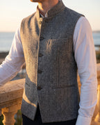 Gilet À Col Mao Avec Fermeture Boutonnée Pour Hommes