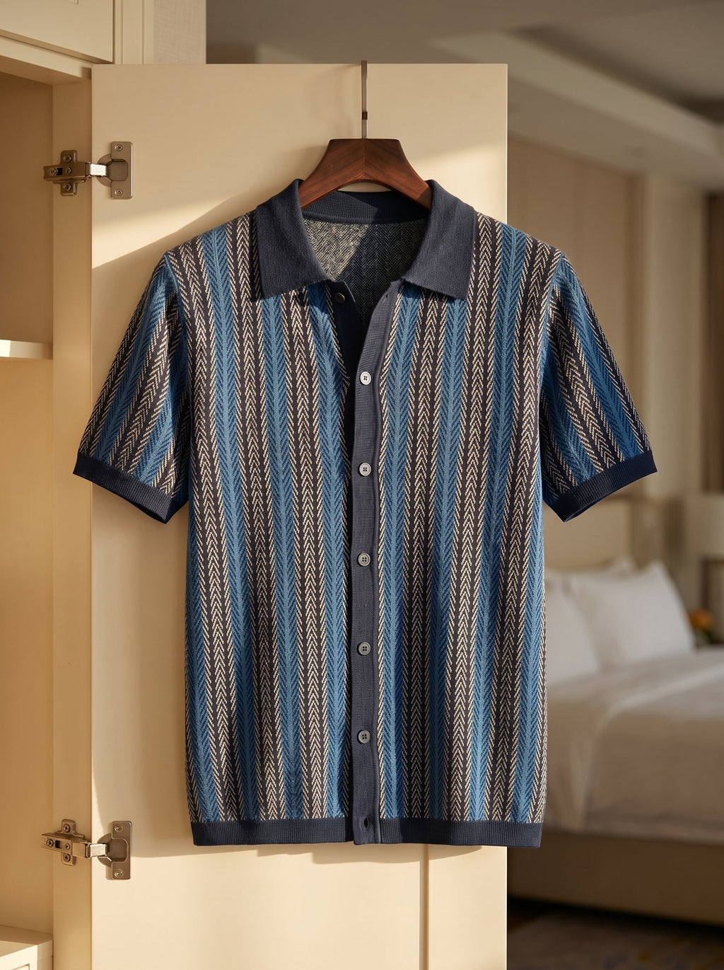Polo Tricoté Avec Fermeture Boutonnée Pour Hommes