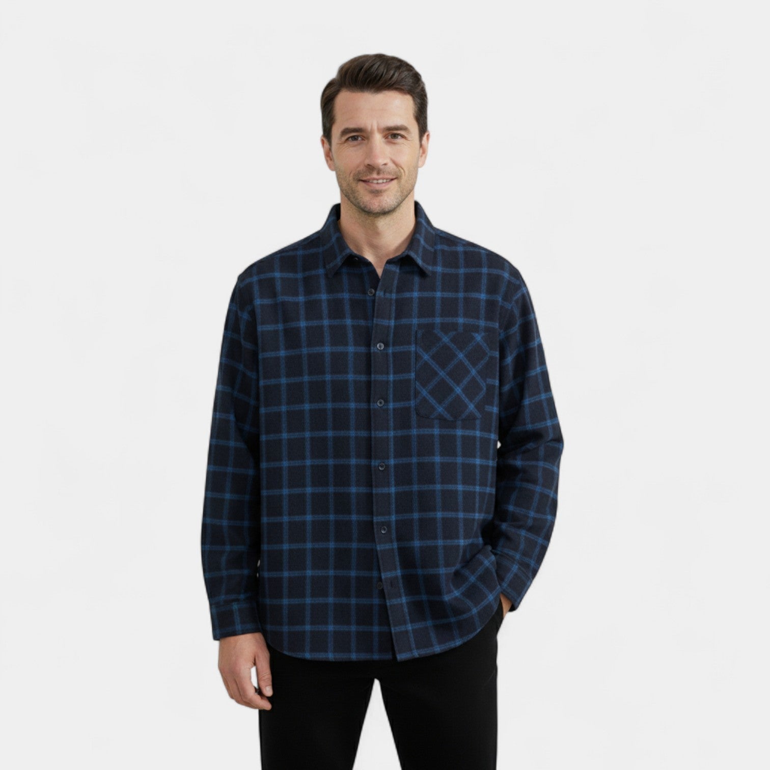 CHEMISE HOMME COUPE AMPLE COL À REVERS