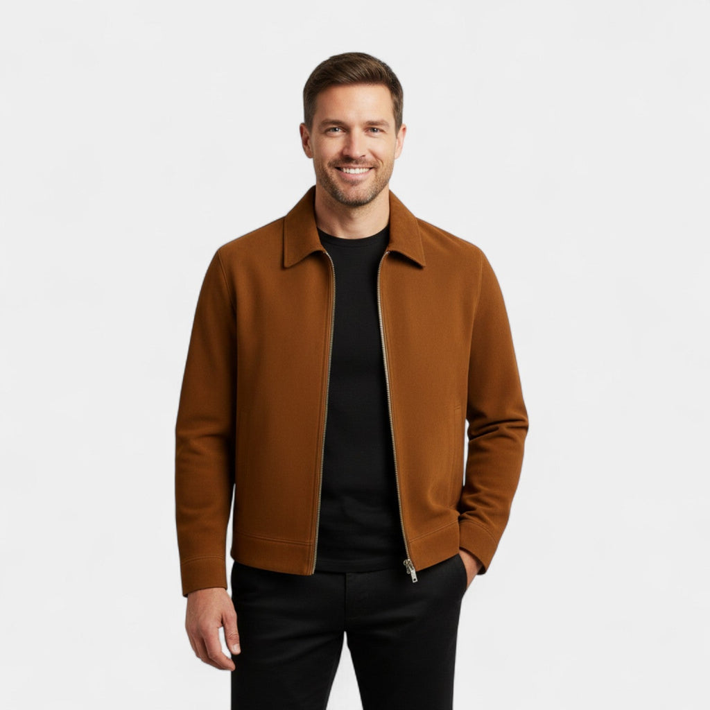VESTE HOMME COURTE EN LAINE MÉLANGÉE