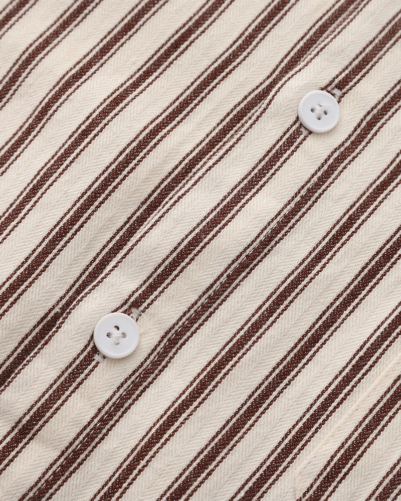 Chemise Rayée Avec Manches Longues Pour Hommes