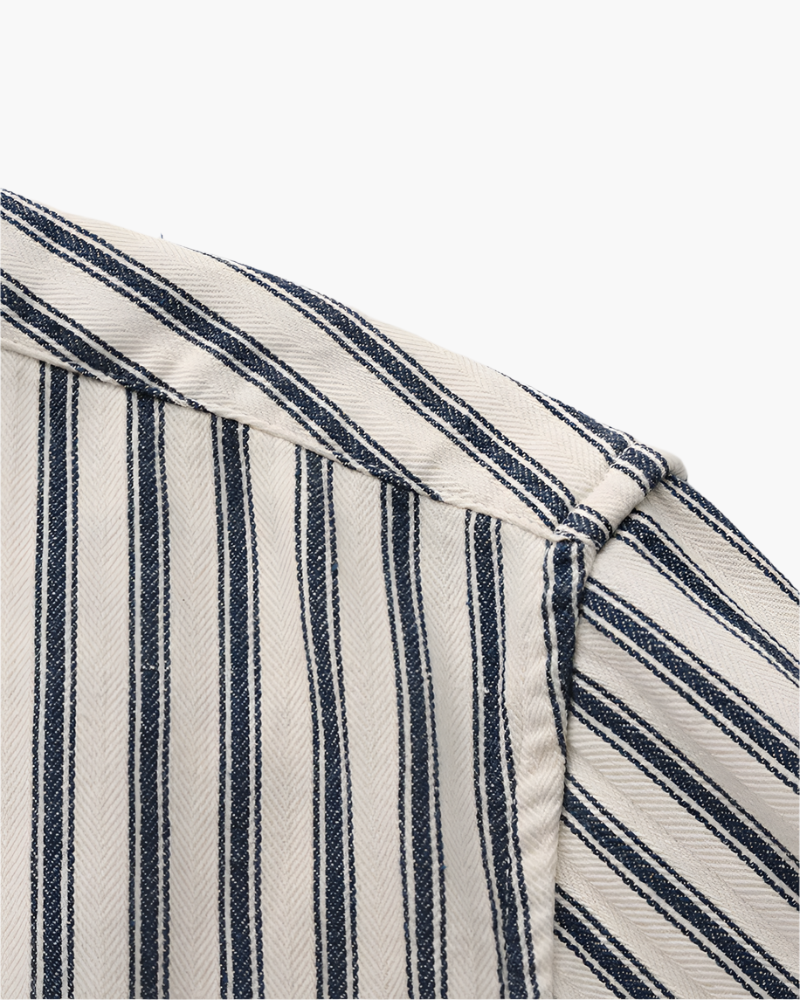 Chemise Rayée Avec Manches Longues Pour Hommes