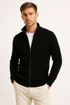 CARDIGAN CLASSIQUE EN TRICOT CÔTELÉ POUR HOMME