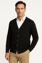 CARDIGAN COL EN V EN MAILLE POUR HOMME