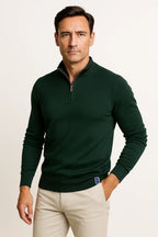 PULL ZIPPÉ QUART EN MAILLE POUR HOMME