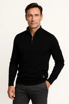 PULL ZIPPÉ QUART EN MAILLE POUR HOMME