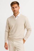 PULL EN TRICOT COL EN V POUR HOMME