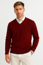 PULL EN TRICOT COL EN V POUR HOMME