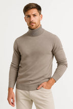 PULL COL ROULÉ EN MAILLE POUR HOMME