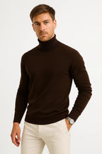 PULL COL ROULÉ EN MAILLE POUR HOMME