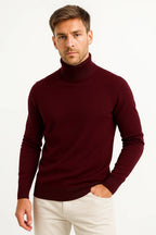 PULL COL ROULÉ EN MAILLE POUR HOMME