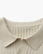 Polo Tricoté À Texture Côtelée Pour Hommes