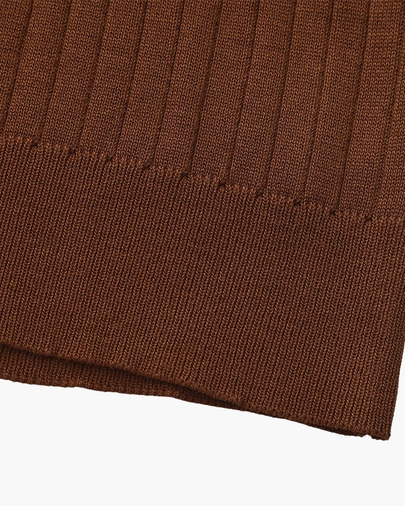 Polo Tricoté À Texture Côtelée Pour Hommes