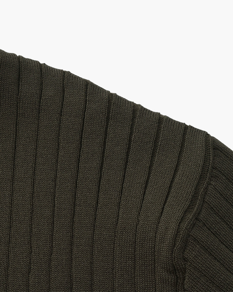 Polo Tricoté À Texture Côtelée Pour Hommes